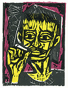 Woodcut print by Stu Morris